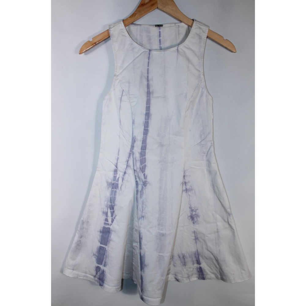 Chan Luu Women's Small Blue White Sleeveless Mini Tank Dress